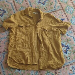 Madewell Yellow Casual Button Down Shirt